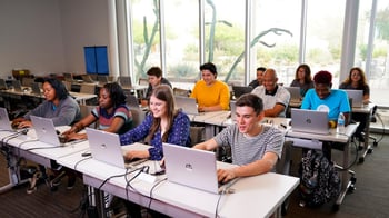 Maricopa Community College students in an AI classroom. 